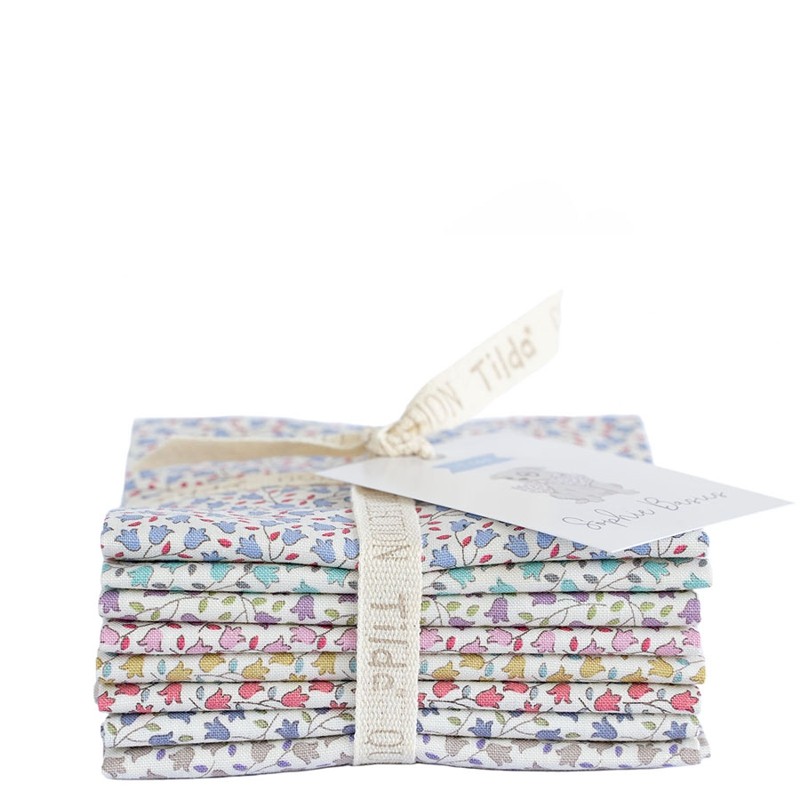 The Sophie Basics Collection Fat Eight Bundle from Tilda® Fabrics has 8 fat eights, each 10.8" x 20". One of each design.