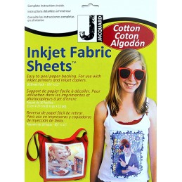 100% cotton computer printer fabric sheets for use with inkjet printers and inkjet copiers.