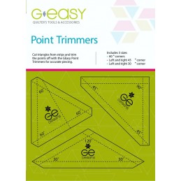 Cut triangles from strips and trim the points off with the G-Easy Point Trimmers for accurate piecing.