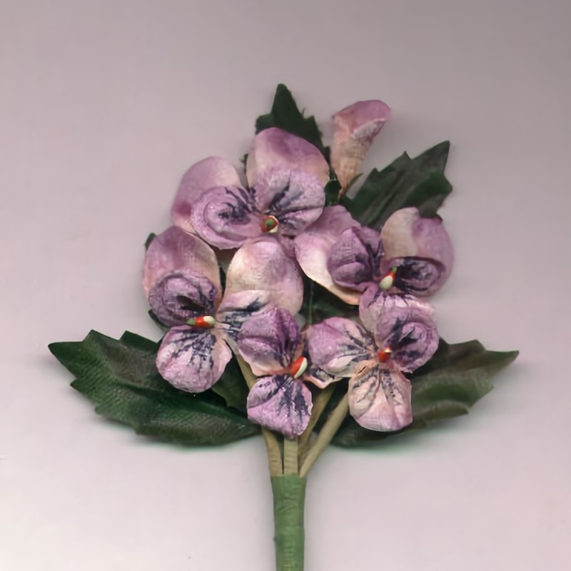 Velvet pansies for embellishment or millinery.