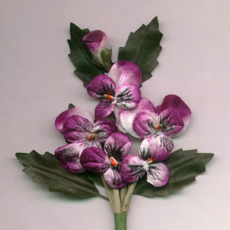 Velvet pansies for embellishment or millinery.