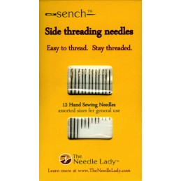 12 hand sewing needles in assorted sizes for general use.