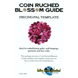 This package contains a coin ruched blossom guide template and complete instructions on how to make these full ruched flowers.