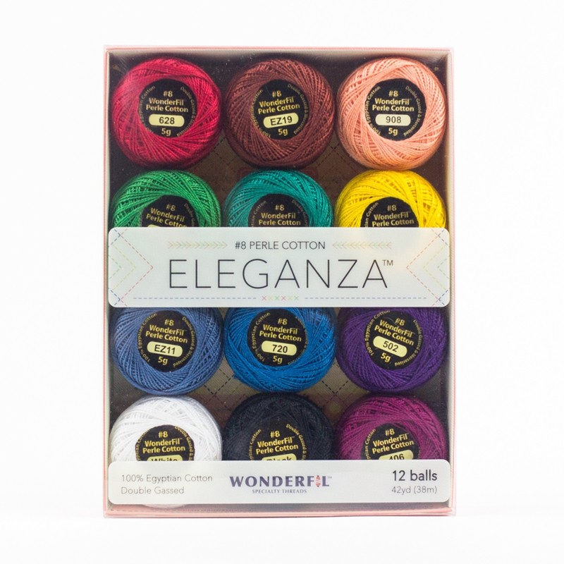 Includes 12 balls of Eleganza™ Thread.