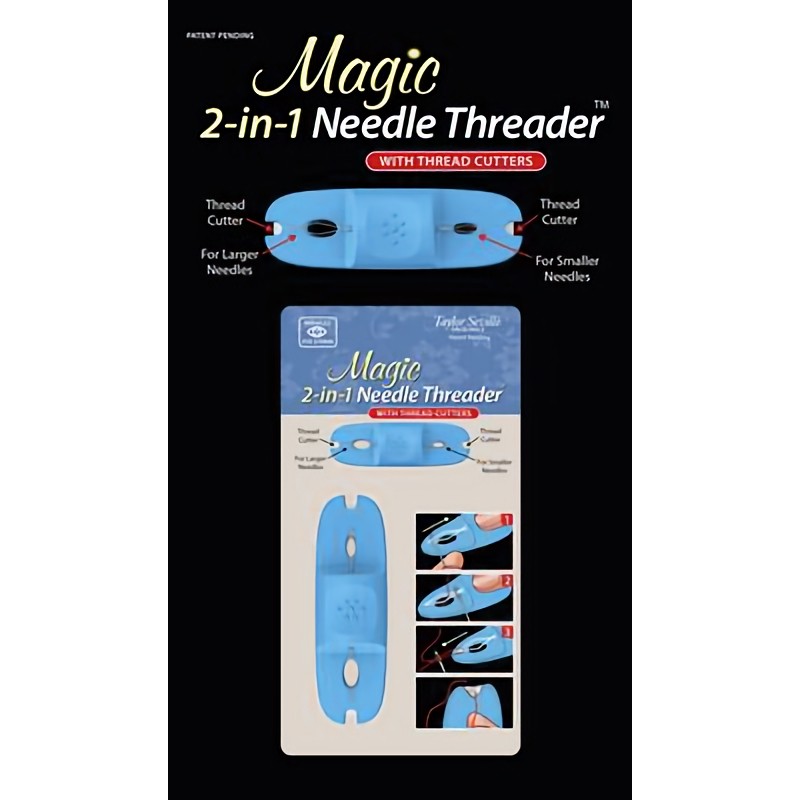 With thread cutter for larger and smaller needles. With thread cutter for larger and smaller needles.