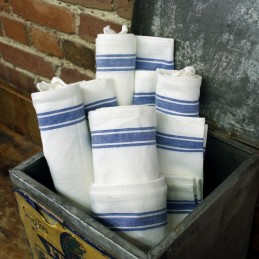 18" x 28" blue Retro Stripe Towels.
