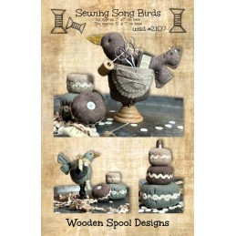 The pattern includes directions to make two different sizes of these sweet songbird pincushions and stackable round pincushions.