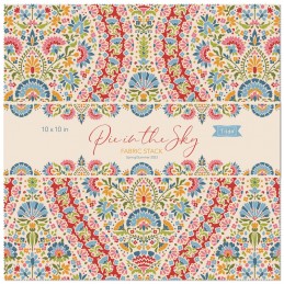 The Pie in the Sky Collection Fabric Stack from Tilda® Fabrics has 40 10" squares. Two of each design.