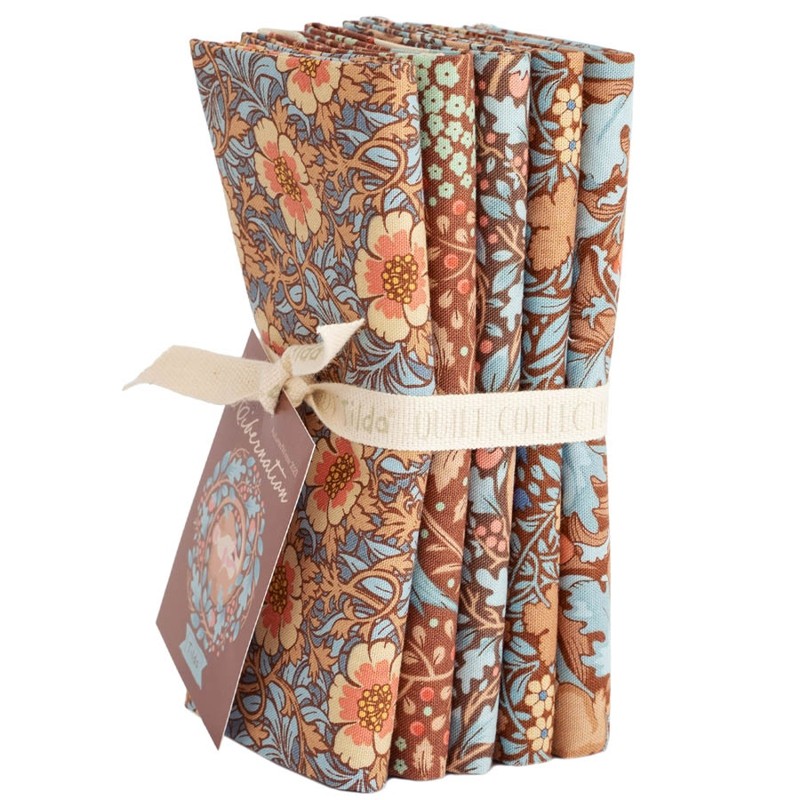 The Hibernation Collection Fat Quarter Bundle-Pecan/Hazel from Tilda® Fabrics has 5 fat quarters, each 20" x 22".
