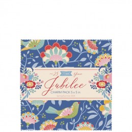 The Jubilee Charm Pack from Tilda® Fabrics has 40 5" squares. Two of each design.