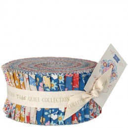 The Jubilee Collection Fabric Roll from Tilda® Fabrics has 40 fabric strips, each 2 1/2" x 44". Two of each design.