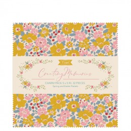 The Creating Memories Charm Pack - Spring from Tilda® Fabrics has 40 5" squares. Two of each design.