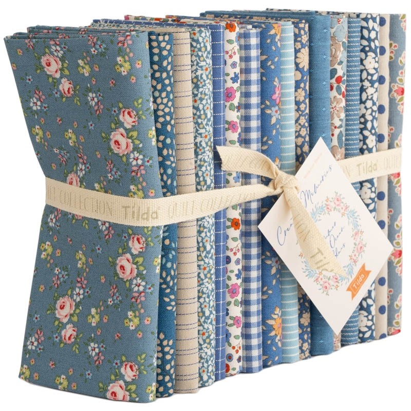 The Creating Memories Fat Quarter Bundle - Summer from Tilda® Fabrics has 16 fat quarters, each 20" x 22". One of each design.