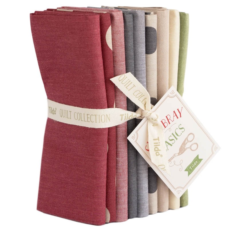Tilda® Basics Seasonal Chambray Fat Quarter Bundle - Winter includes 9 fabrics.